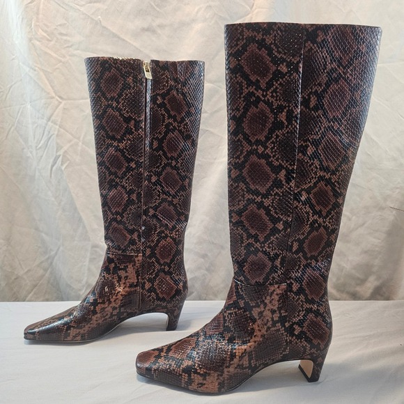 Antonio Melani 7.5 Mades Patent Leather Snake Prink Tall Heeled Boot NWOB $198 - Picture 14 of 14